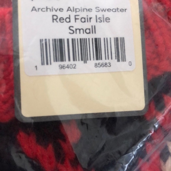 Marine Layer Archive Alpine Sweater Fair Isle Wool Pullover Red Rainbow NWT S - Picture 5 of 6